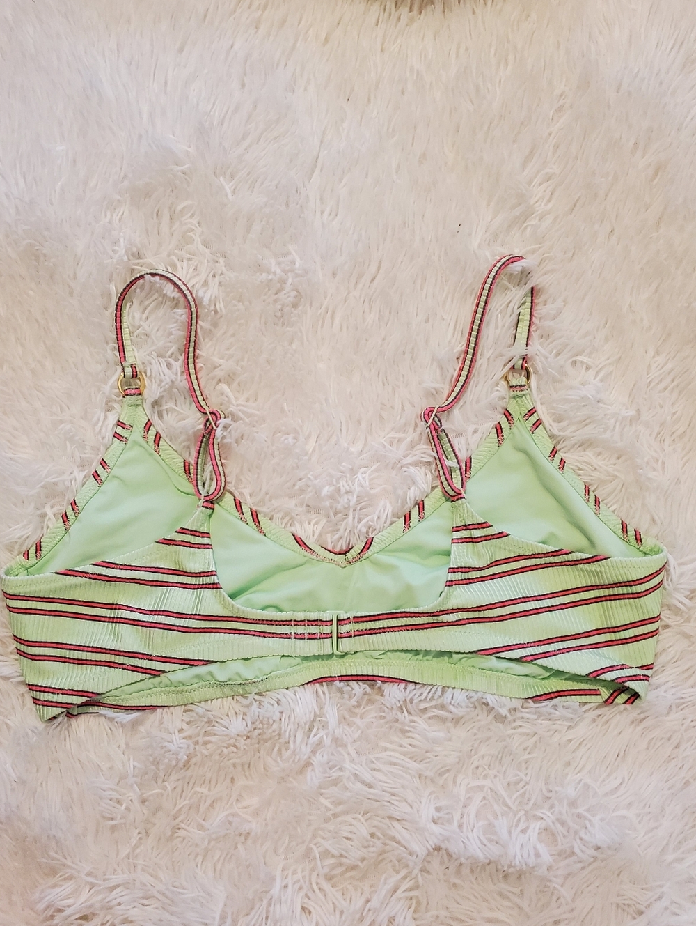 aerie Mint Green Striped Bikini Top - Picture 6 of 8